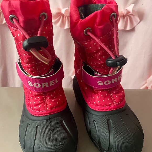 Sorel Other - Sorel Kids Pink Red Polka Dot Snow Boots